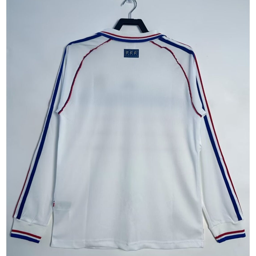 1998 Maillot France Extérieur Retro Manches Longues