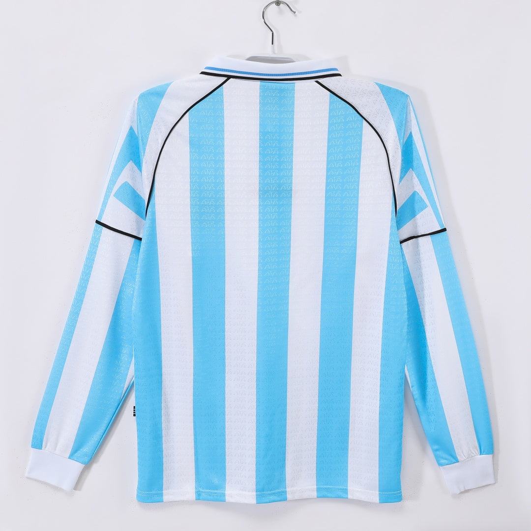 1998-1997 Maillot  Argentine Domicile Rétro  Manches Longues