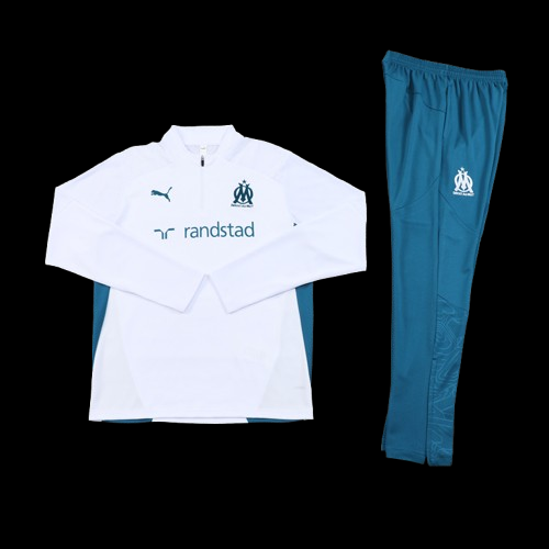Ensemble survêtement Olympique de Marseille – Blanc et turquoise