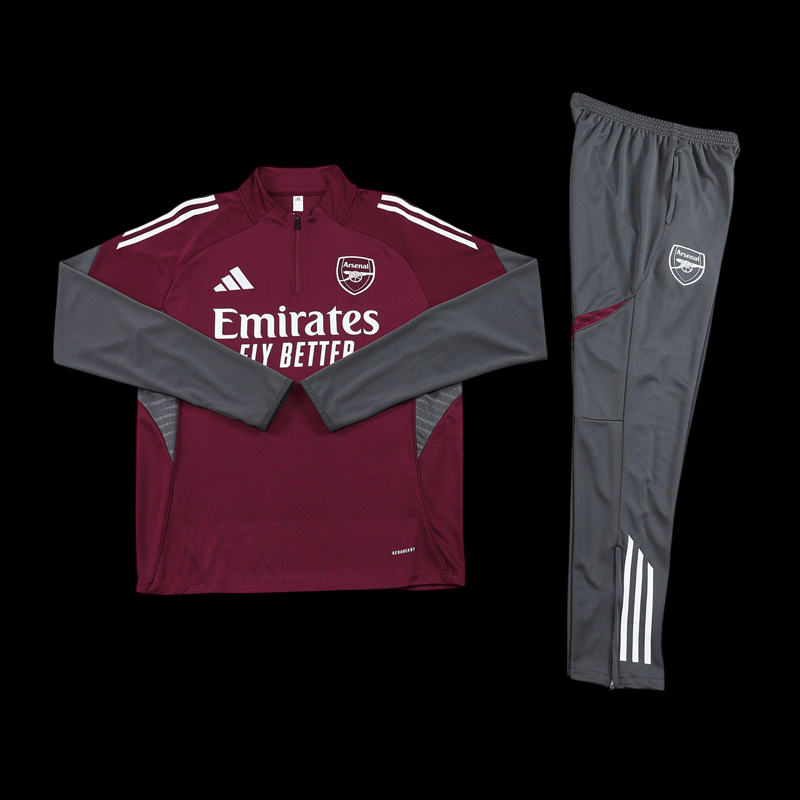 Ensemble survêtement Arsenal – Bordeaux et gris