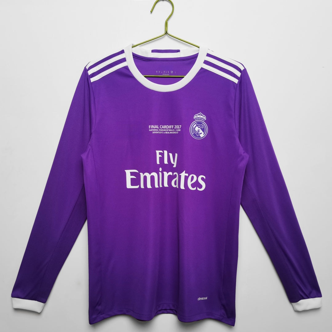 2016-2017 Maillot Retro Real Madrid Extérieur  Manches Longues