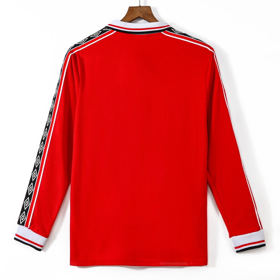 1998-1999 Manchester United Domicile maillot Retro Manches Longues