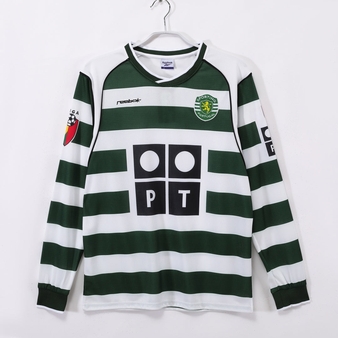 2001-2003 Maillot Retro Sporting CP Domicile Manches Longues
