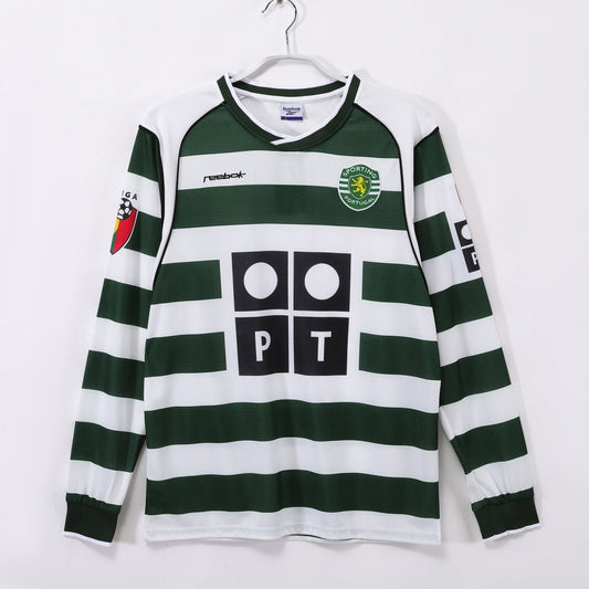 2001-2003 Maillot Retro Sporting CP Domicile Manches Longues