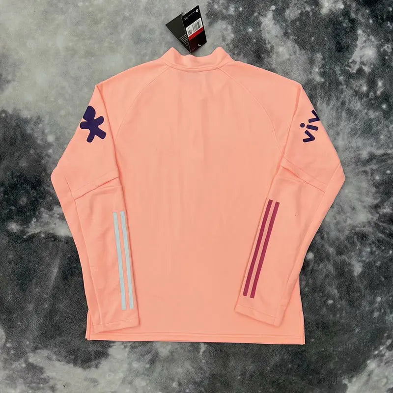 Pull zippé rose saumon brésil